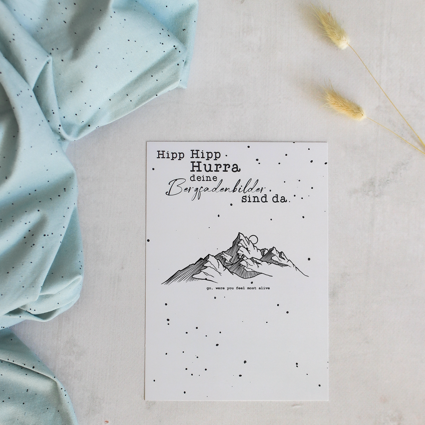 Bügelbild - Berg feel alive (schwarz)
