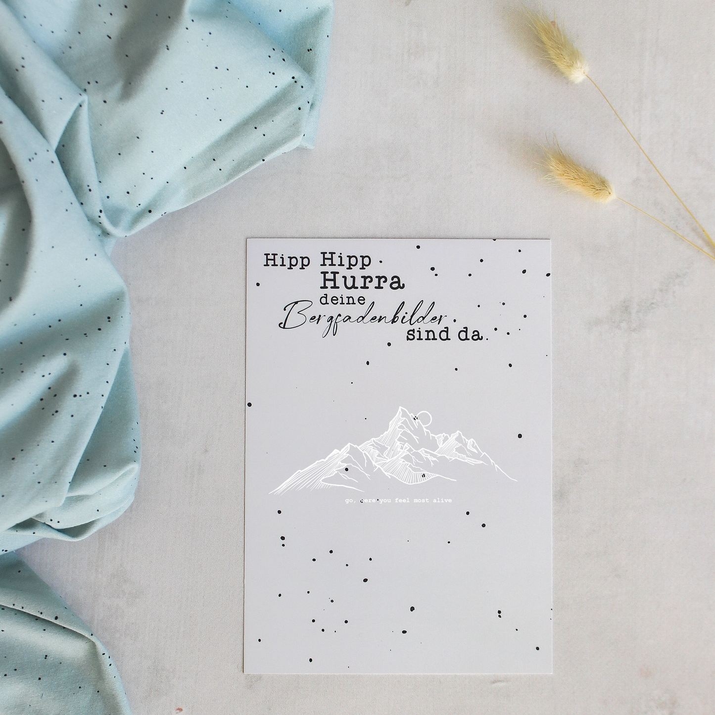 Bügelbild - Berg feel alive (weiß)