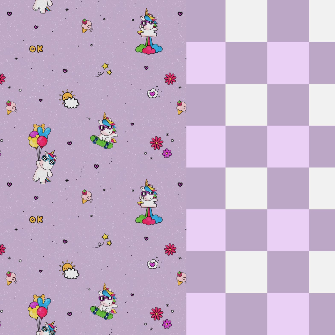 French Terry - Einhorn-Checkerboards