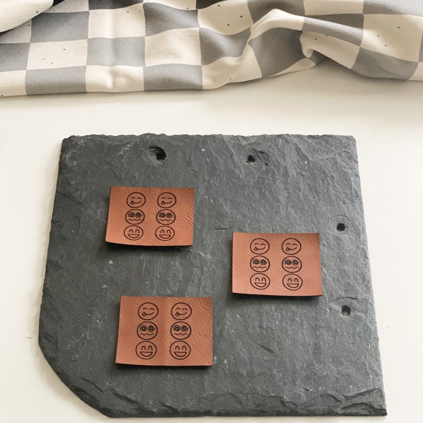 Kunstlederlabel - Knicklabel "Smile"