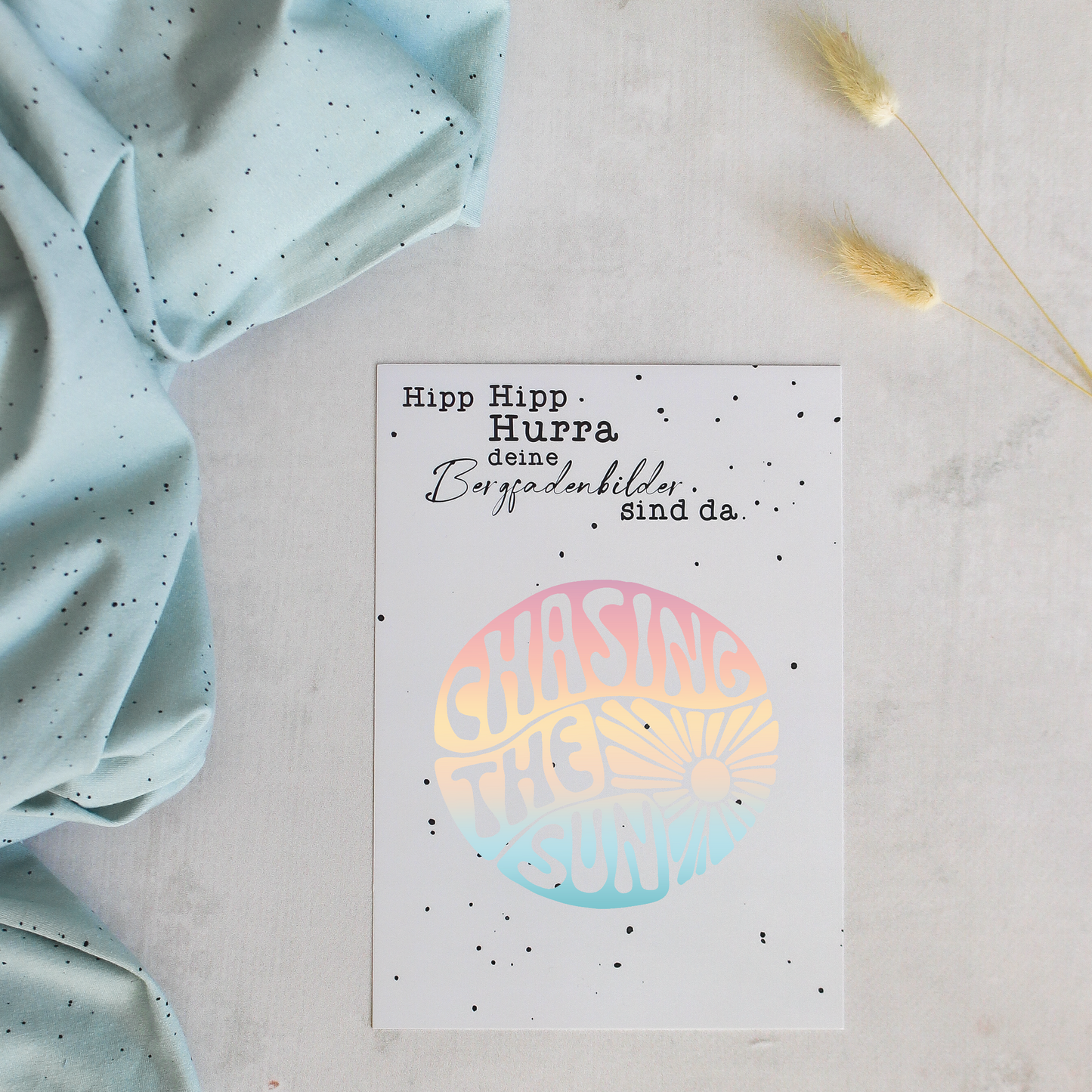 Bügelbild - Chasing the sun (rosa-blau)