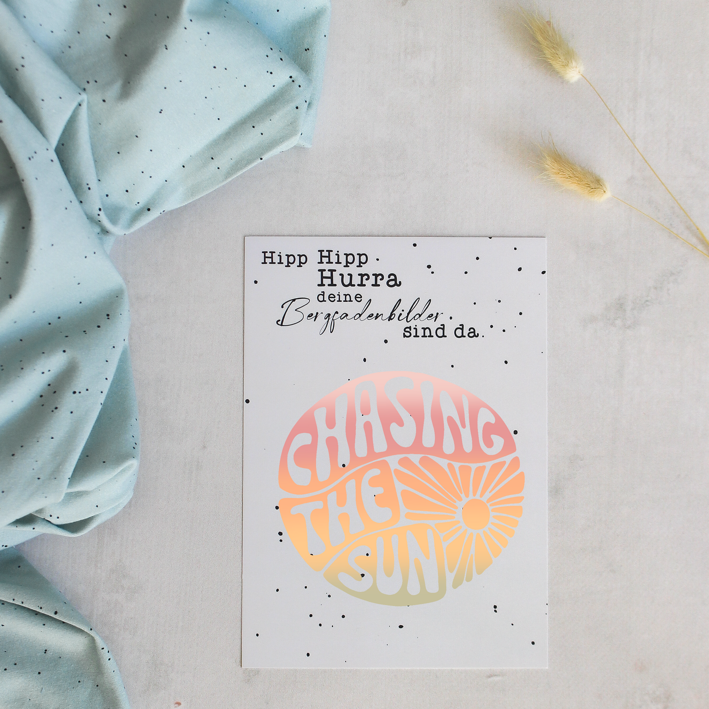 Bügelbild - Chasing the sun (rosa-grün)