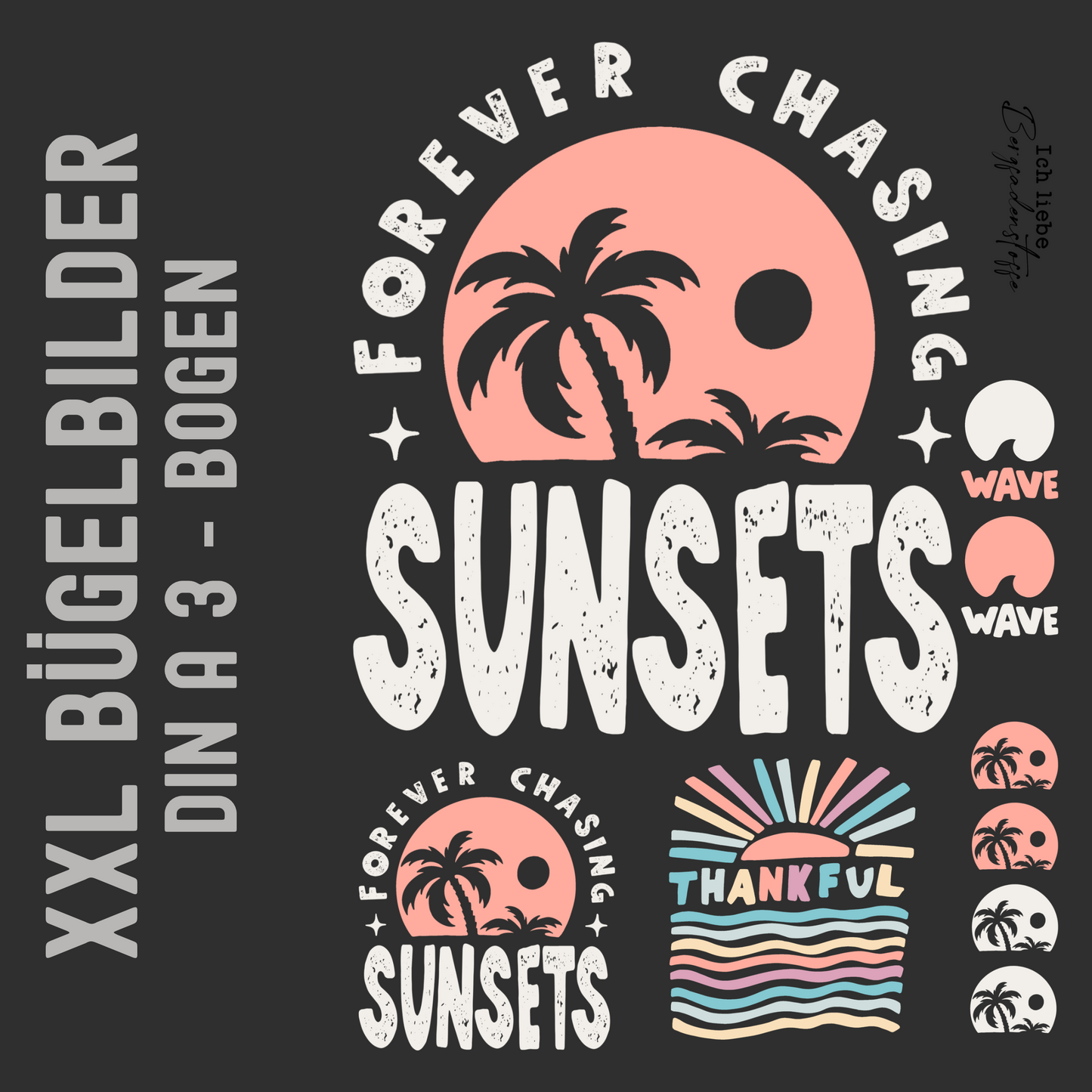 XXL-Bügelbildbogen - Sunset