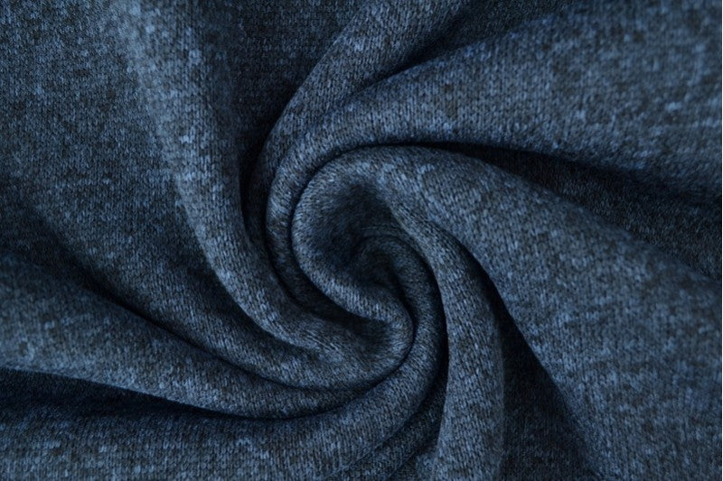 Sweatstoff Gestrickt - Blau Melange