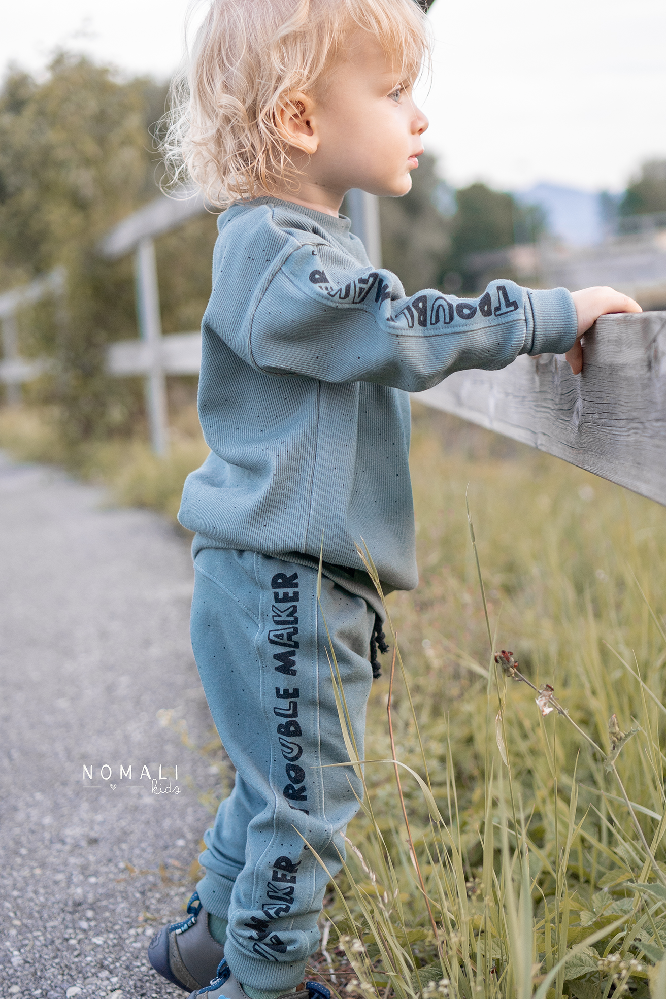 French Terry - Cool-Kid Sprüche - blau