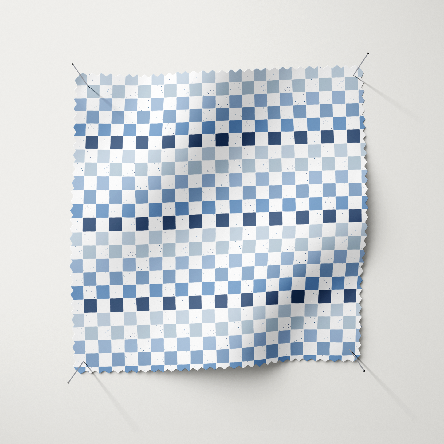 French Terry - Checkerboard "Mini Blau"