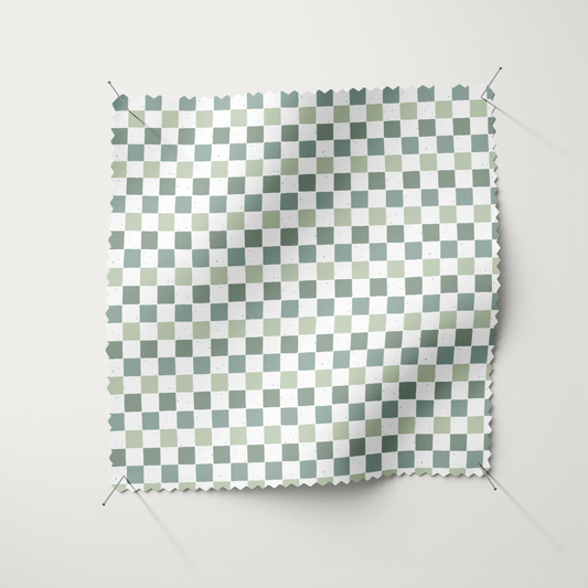 French Terry - Checkerboard "Mini Grün"